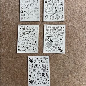 Black and White Temporary Tattoo Set